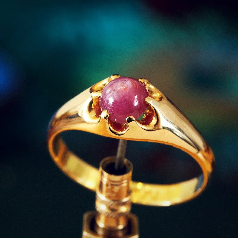 women’s timeless ring-Antique Date 1915 Star Ruby Ring