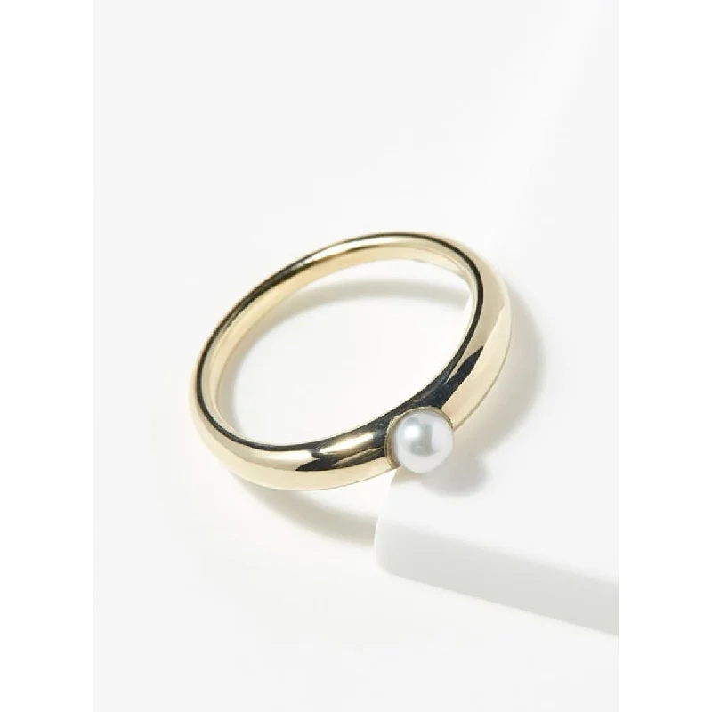 women’s diamond wedding ring-OK Pearl Gold Ring