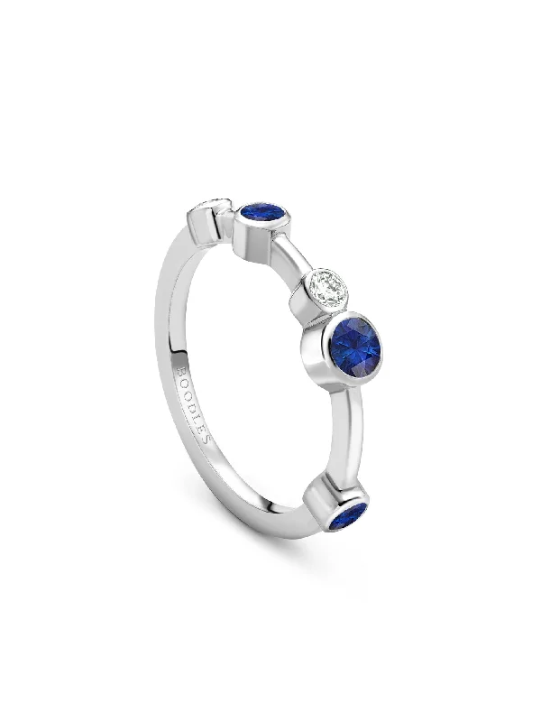 women’s minimalist ring-Raindance Half-Hoop Platinum Sapphire Ring