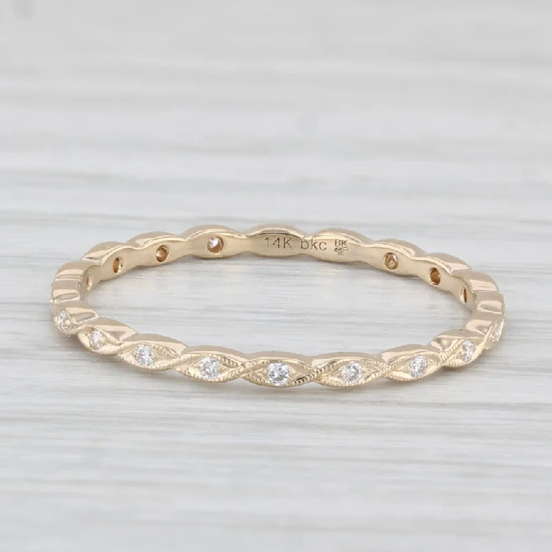 women’s gold engagement rings-New Beverley K Diamond Eternity Ring 14k Yellow Gold Stackable Wedding Band