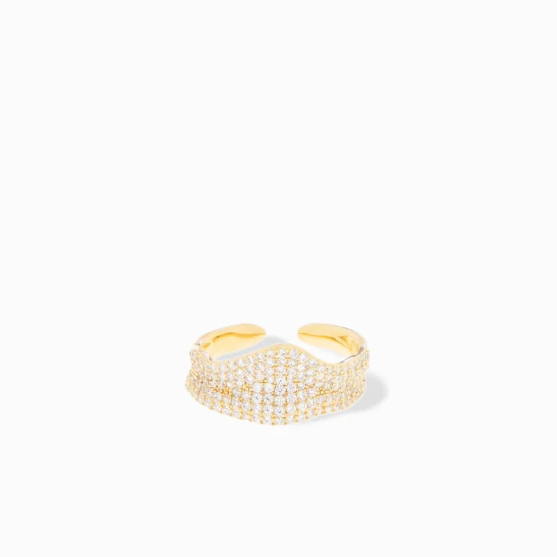 women’s diamond eternity band ring-adjustable pave v shaped ring