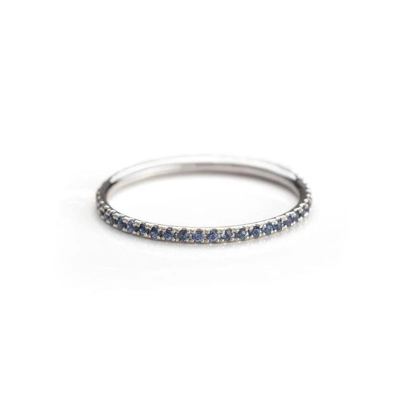 women’s eternity ring-Blue Light Sapphire Eternity Band