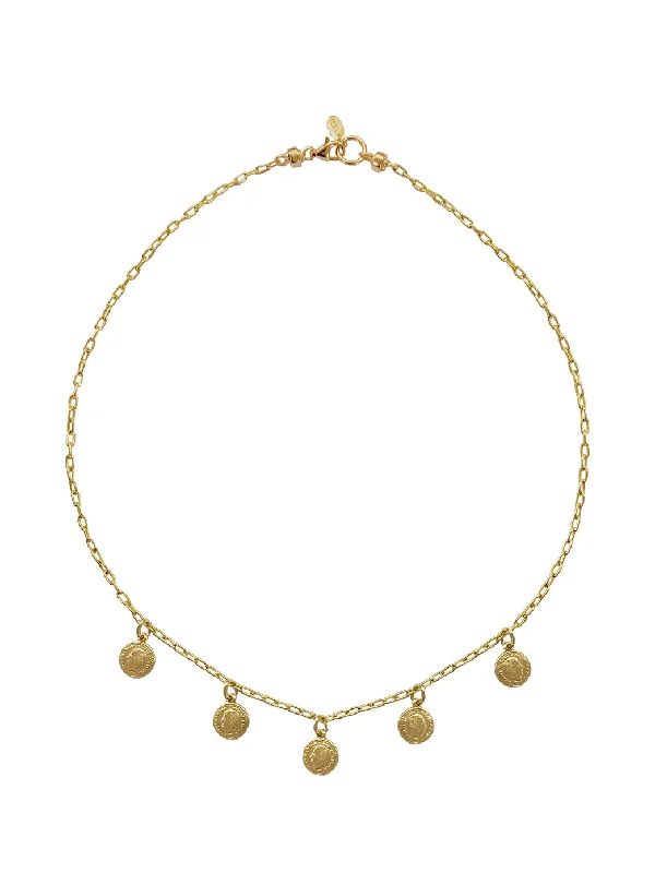 women’s eternity necklace-Gold Petit Gypsy Coin Necklace