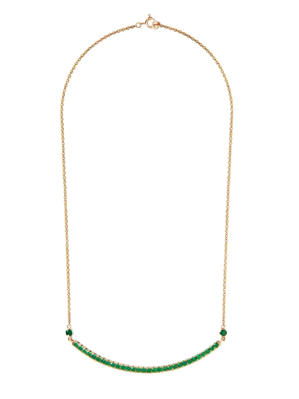 women’s animal pendant necklace-Elite Arc Necklace - Emerald