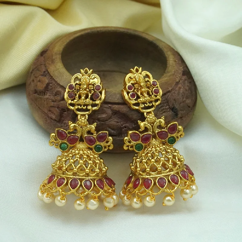 women’s diamond earrings-Diksha Collection Gold Plated Jhumki Earrings