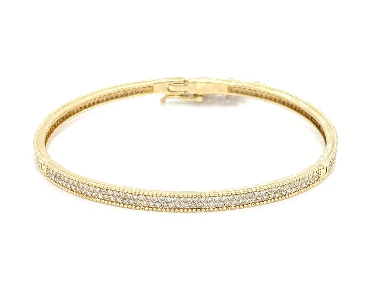 women’s bohemian bangle-14K Yellow Gold Diamond Pave Bangle