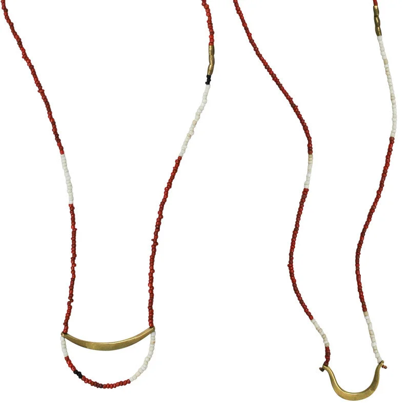 women’s minimalist necklace-Quay Beaded Necklace, Red - Asst/2