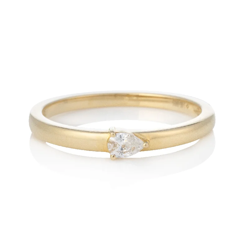 women’s engagement ring-Petite Pear Ring