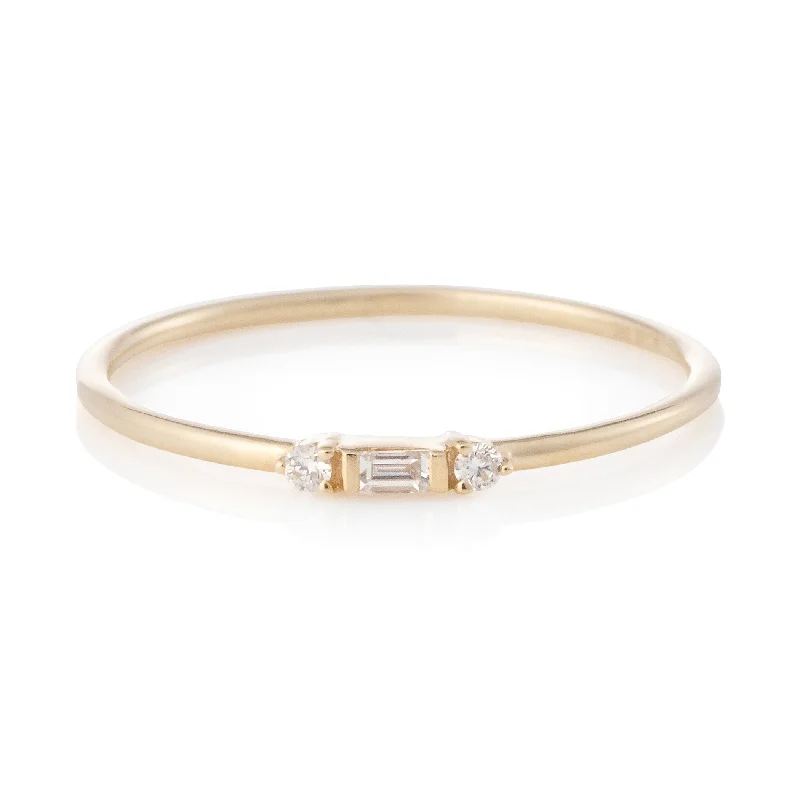 women’s chunky ring-Didion Baguette and Diamond Band