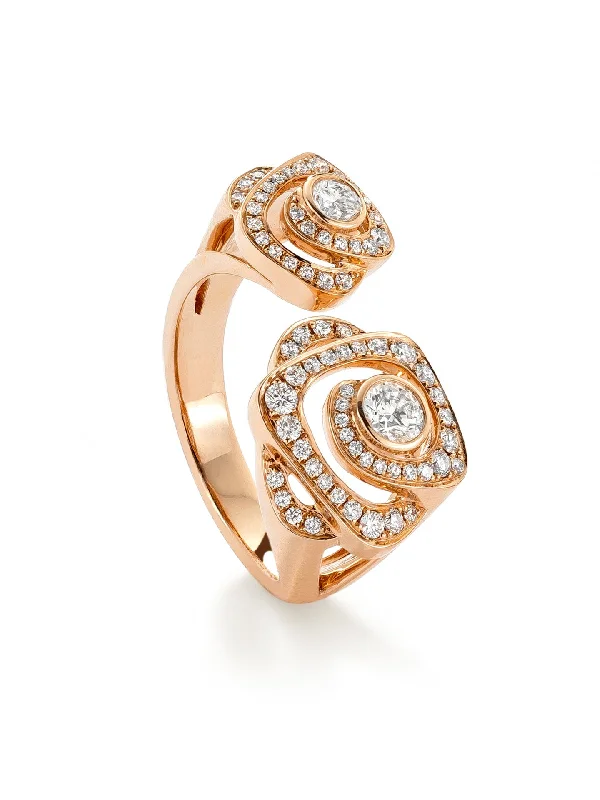 women’s trendy rings-Maymay Rose Diamond Rose Gold Ring