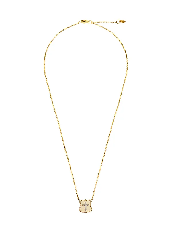 women’s crystal heart necklace-Gold Tarot Necklace