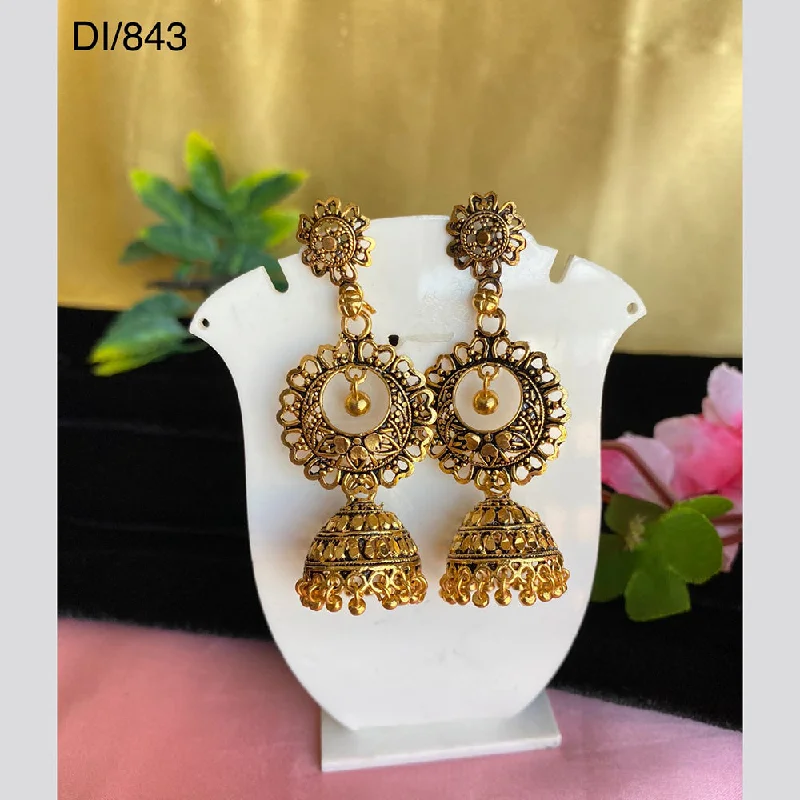 women’s luxury earrings-Mahavir Gold Plated Jhumkis Earrings