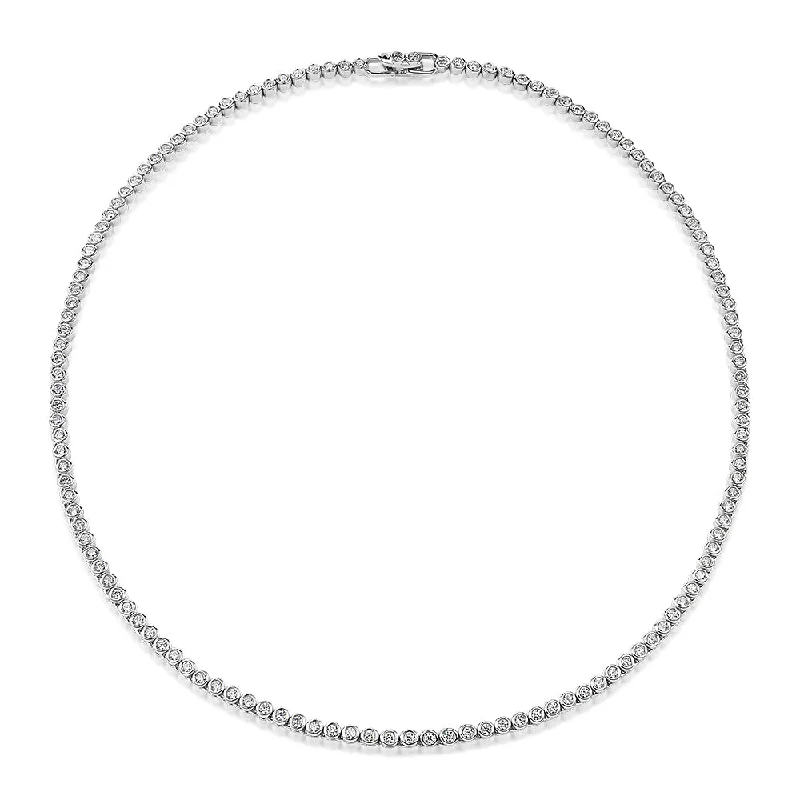 women’s eternity gemstone necklace-Statement necklace with 4.02 carats* of diamond simulants in sterling silver