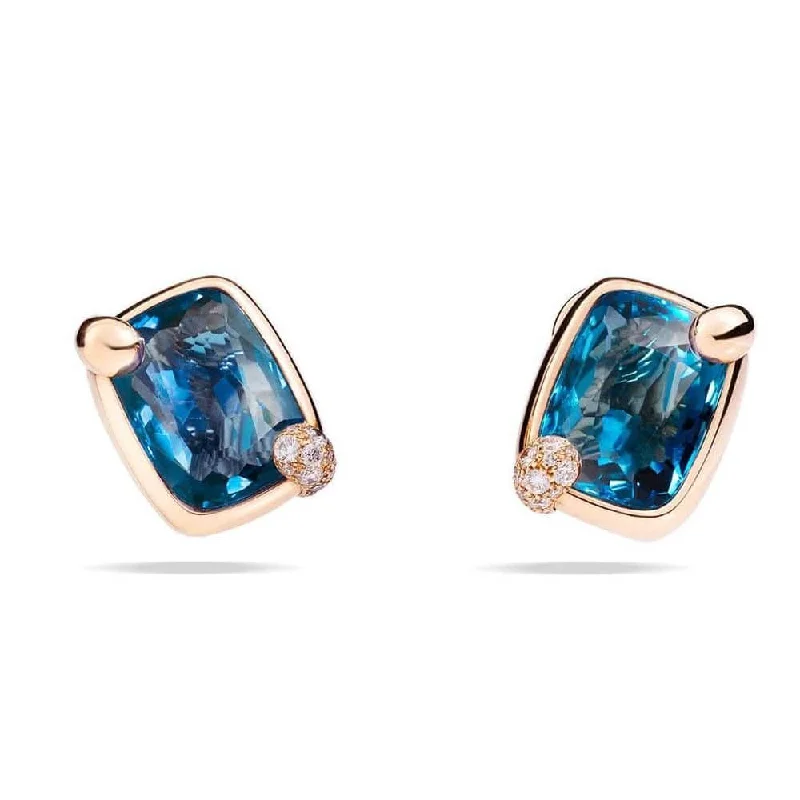 women’s butterfly-shaped earrings-London Blue Topaz & Diamond Ritratto Earrings