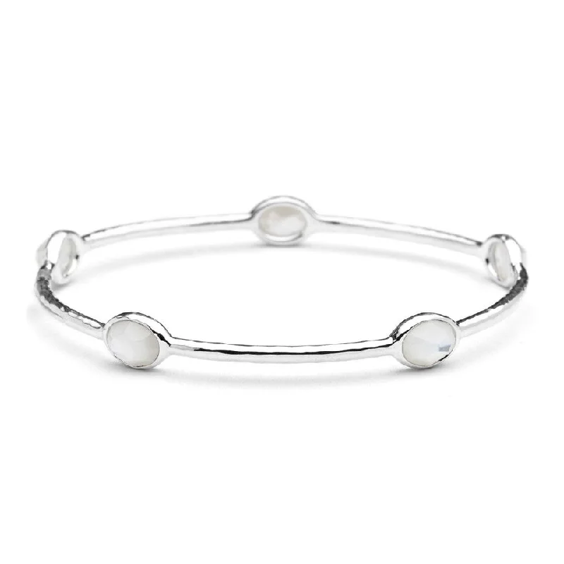 women’s chic bracelet-Rock Candy Mother of Pearl Doublet Bangle