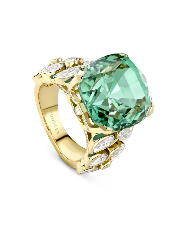 women’s gemstone wedding ring-A Family Journey Dublin Tourmaline Yellow Gold Ring