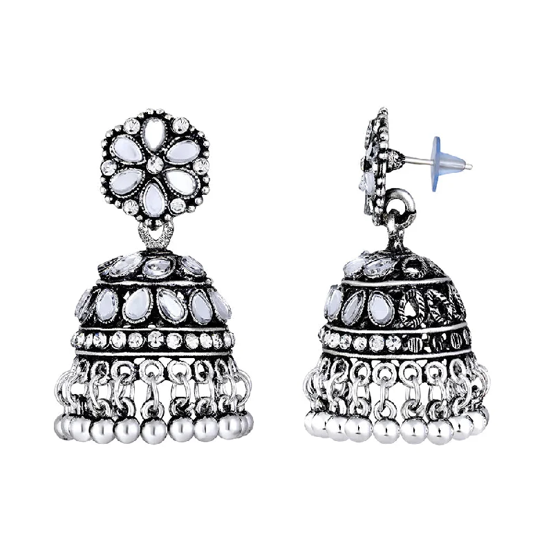 women’s chain earrings-Shrishti Fashion Glamorous Oxidised Plated Jhumki Earring For Women