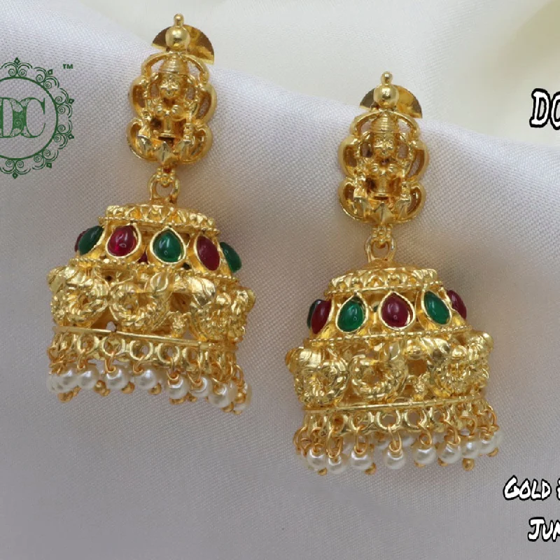 women’s drop earrings-Diksha Collection Gold Plated Jhumki Earrings