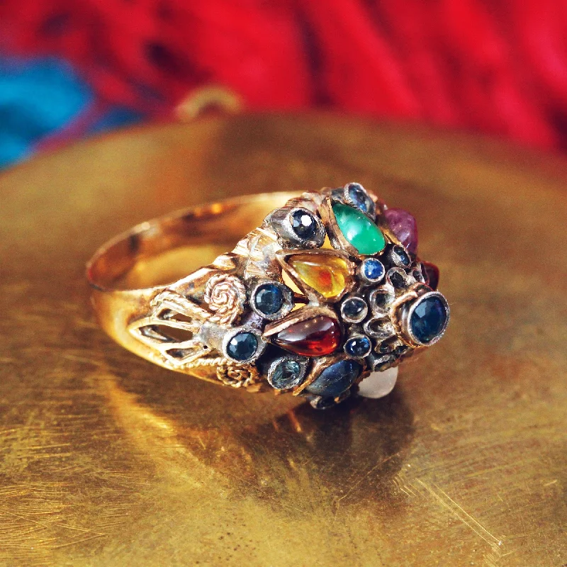 women’s rose gold ring-Exotic Vintage Thai Princess Harem Ring