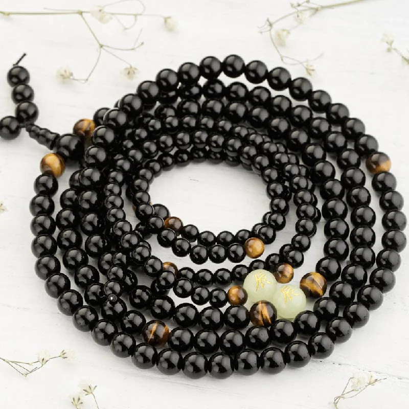 women’s infinity bracelet-Glow in the Dark Dragon Mala