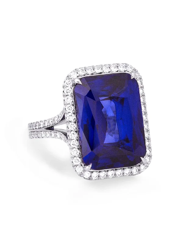 women’s oval-cut ring-Vintage Ashoka Sapphire Platinum Ring