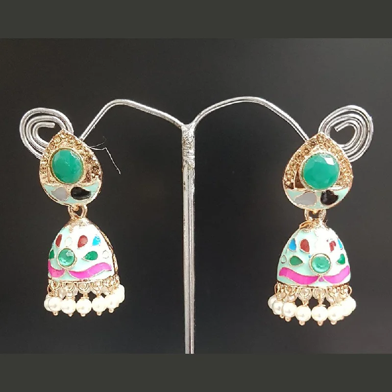 women’s casual earrings-Shreeji Gold Plated Meenakari Earrings