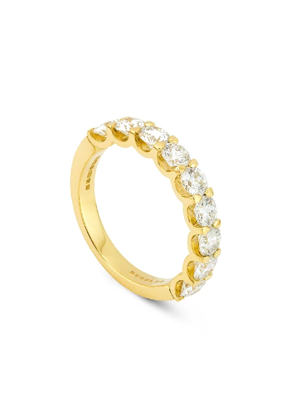 women’s diamond wedding ring-Classic Evermore Diamond Half Hoop Yellow Gold Eternity Ring 1.8 Carats