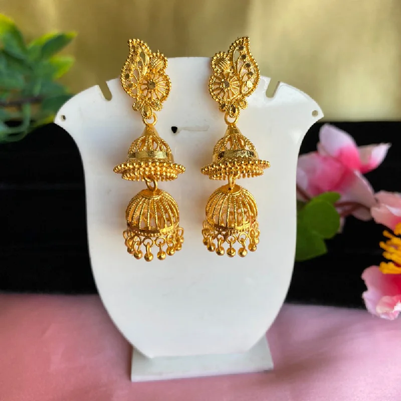 women’s cuff earrings-Mahavir Gold Plated Jhumkis Earrings