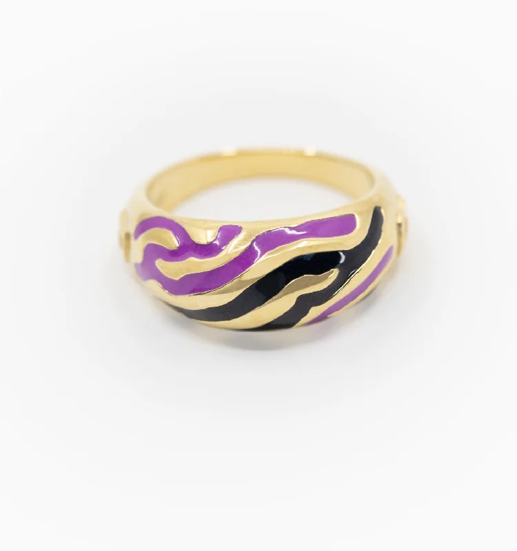 women’s adjustable ring-Savannah Dome Ring In Purple