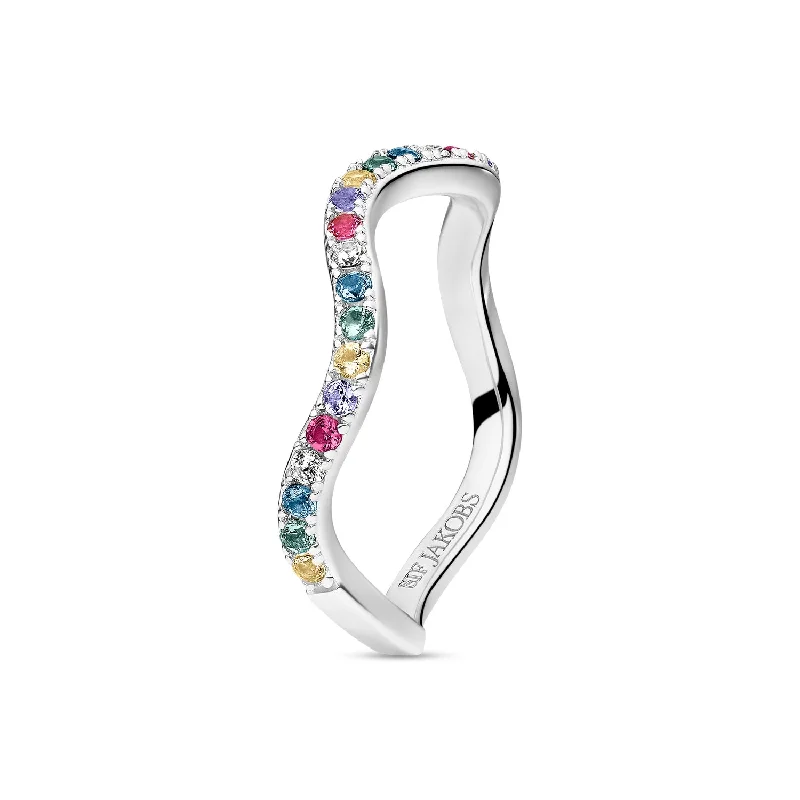 women’s sapphire ring-Ring Ellera Waves