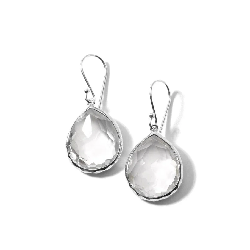 women’s yellow gold earrings-Rock Candy Small Teardrop Earrings in Sterling Silver