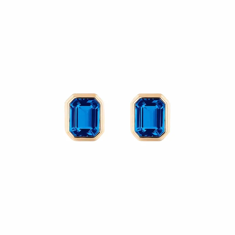 women’s bold earrings-London Blue Topaz Manhattan Stud Earrings