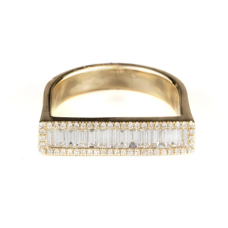 women’s diamond-encrusted ring-Angelica Baguette Bar Ring