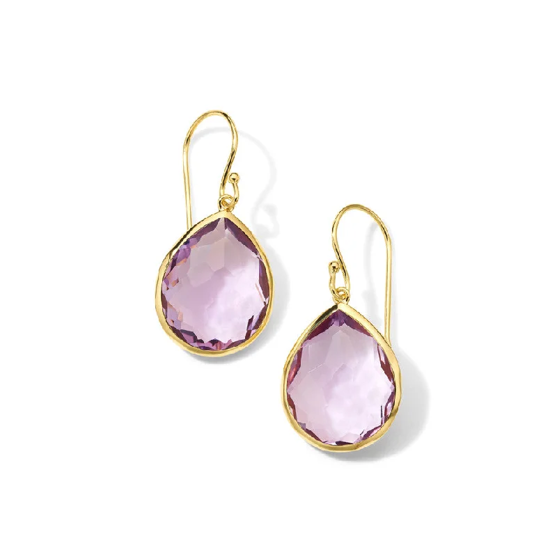 women’s bohemian earrings-Amethyst Medium Rock Candy Teardrop Earrings