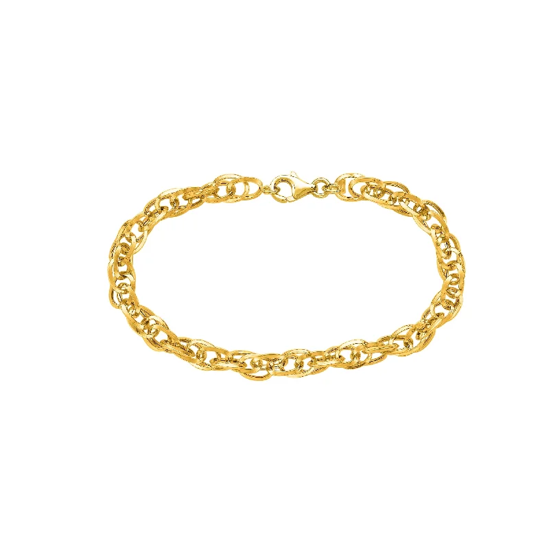 women’s friendship bracelet-14K Gold Polished Euro Link Chain