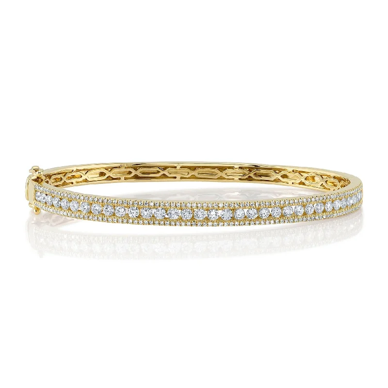 women’s ruby bracelet-14k Yellow Gold Diamond Bangle