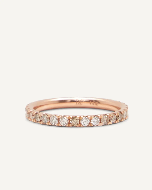 women’s wedding band ring-Eternity Band – Champagne Diamonds