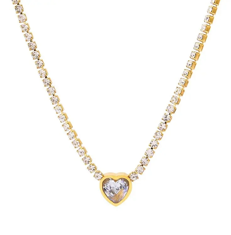 women’s halo necklace-Ilumina Heart Necklace