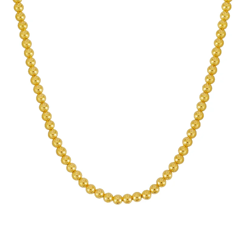 women’s birthstone bracelet-14K Gold 6mm Bead Chain