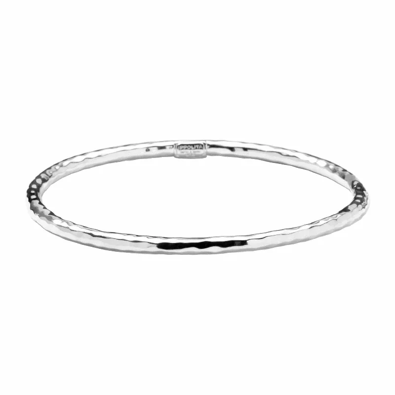 women’s luxury bracelet-Hammered Bangle