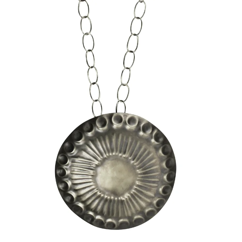 women’s anniversary necklace-Obara Necklace, Silver, Round