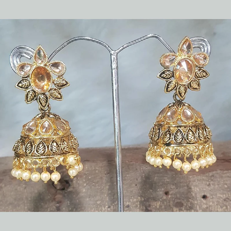 women’s halo earrings-Shreeji Gold Plated Jhumki Earrings