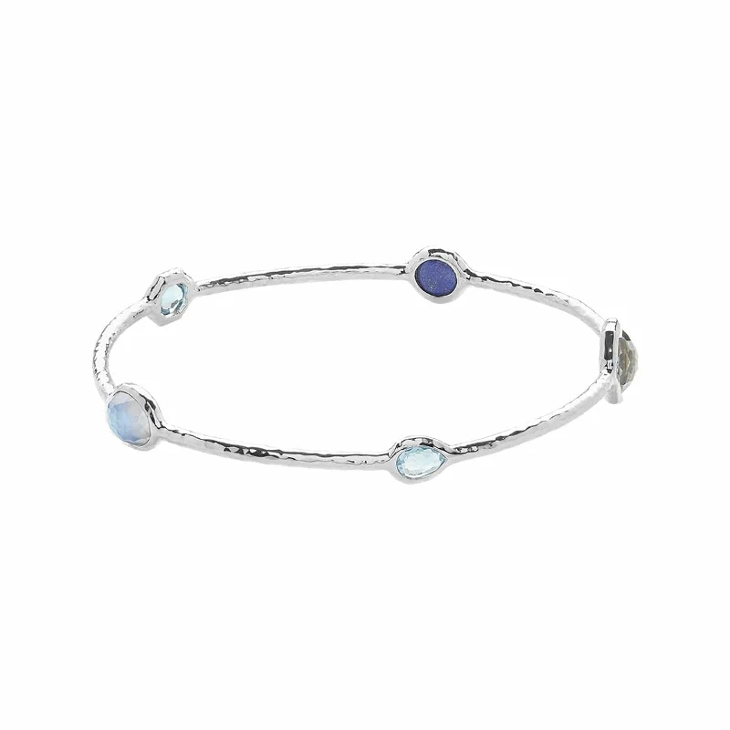 women’s gemstone bracelet-5-Stone Bangle in Eclipse