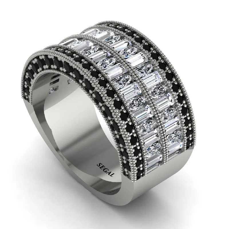 women’s diamond and sapphire engagement rings-Diamond Multi-Row Halo Wedding Band - Blake No. 33