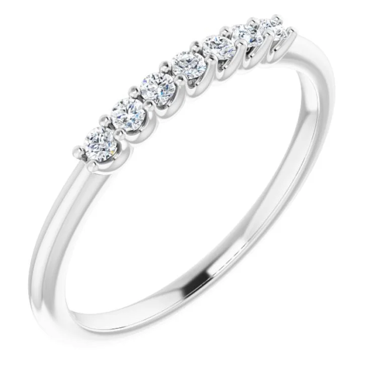 women’s sophisticated ring-14K White 1/6 CTW Natural Diamond Anniversary Band