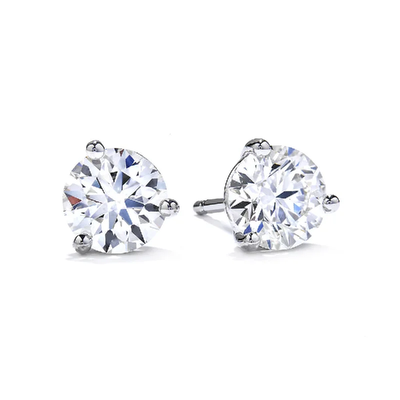 women’s fancy earrings-Three-Prong Stud Earrings