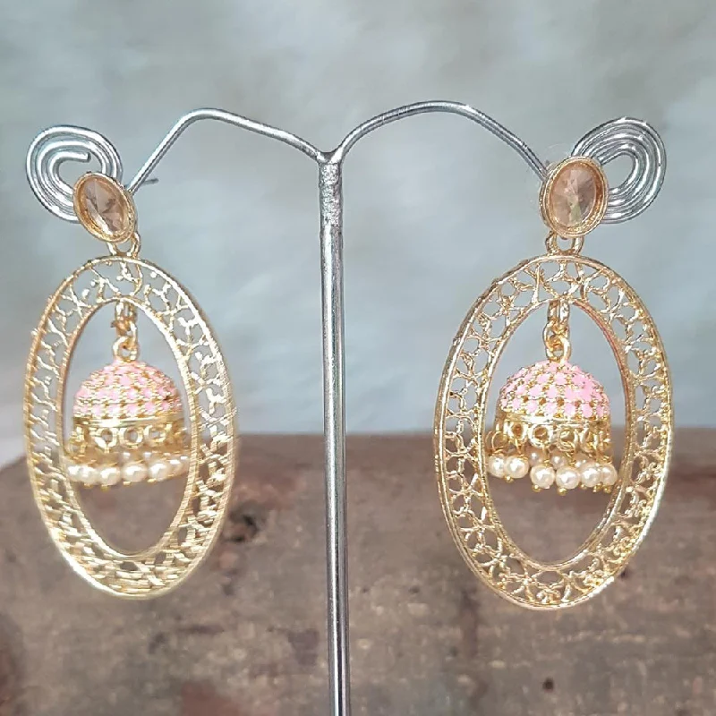 women’s sparkly earrings-Shreeji Gold Plated Jhumki Earrings