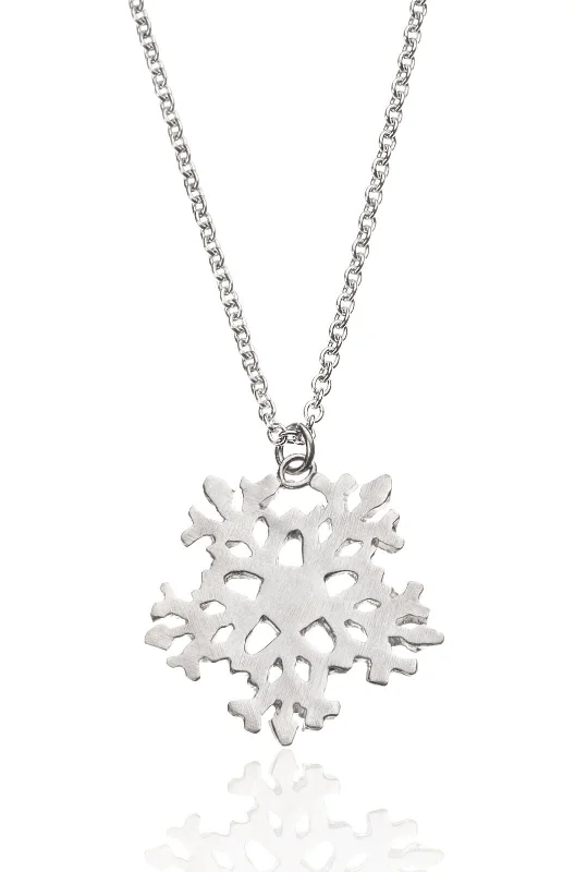 women’s engagement necklace-Large Snowflake Necklace