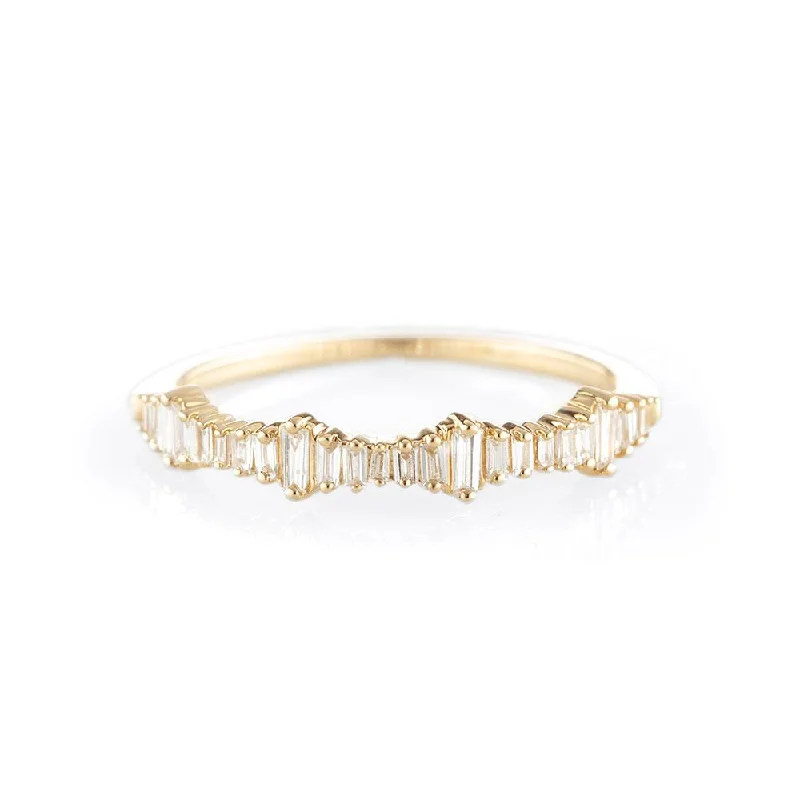 women’s art deco ring-Heartbeat Baguette Ring