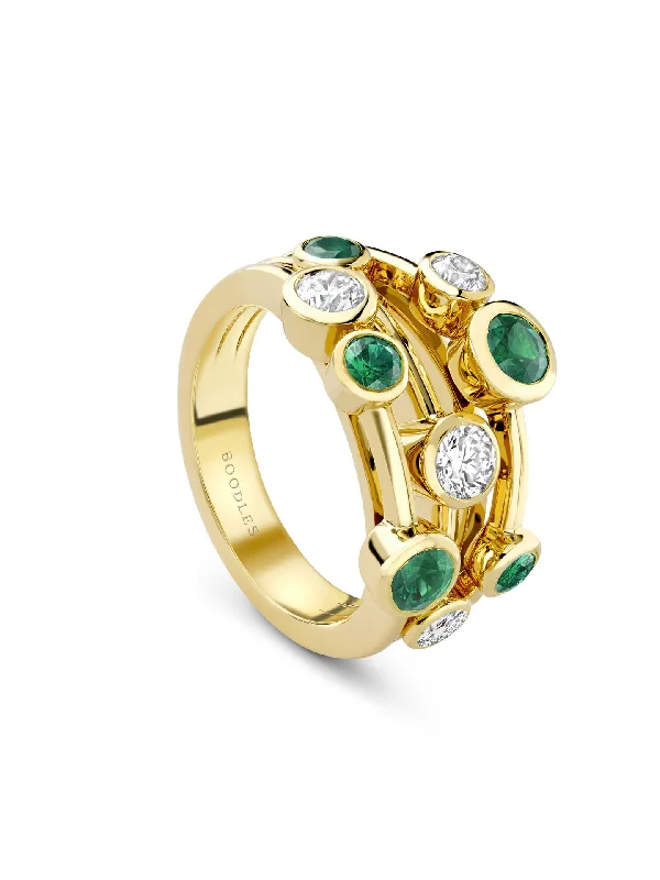 women’s vintage ring-Raindance Classic Yellow Gold Emerald Ring